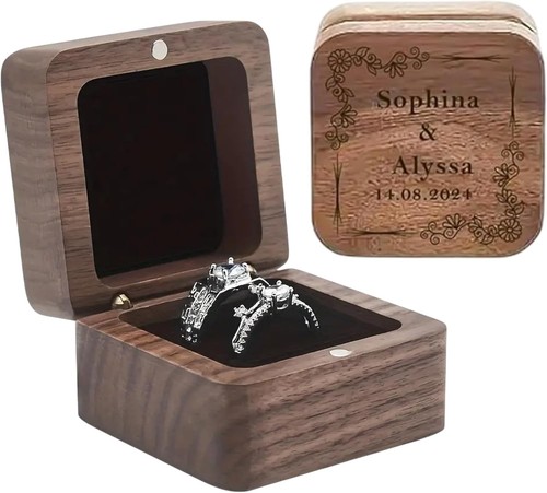 Personalized wooden ring - wooden, box