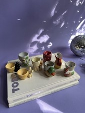 Lot Of Vintage Ceramic Animal Birds Dogs Egg Cups Made in Japan