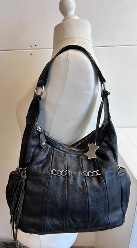 Oriano black leather hand bag - oriano,