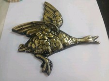 Vintage Brass Flying Duck Wall