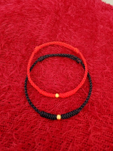 Red string bracelet lucky - string,