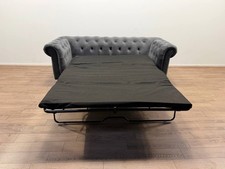 Habitat Chesterfield 3 Seater Velvet Sofa Bed – Charcoal