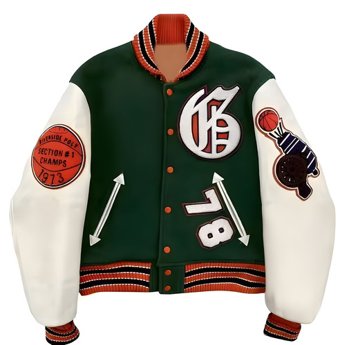Green varsity jacket - green,