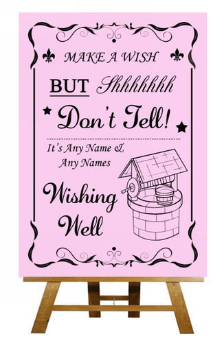 Pink wishing well personalised - wishing,