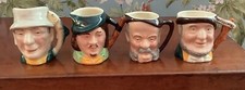 Lancaster Sandland Character 1930’sVintage Hand Painted Small Toby Jugs x4