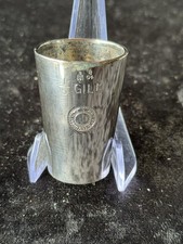VINTAGE GASKELL AND CHAMBERS SOLIHULL 1/5 Th GILL SILVER PLATE SHOT CUP MEASURE