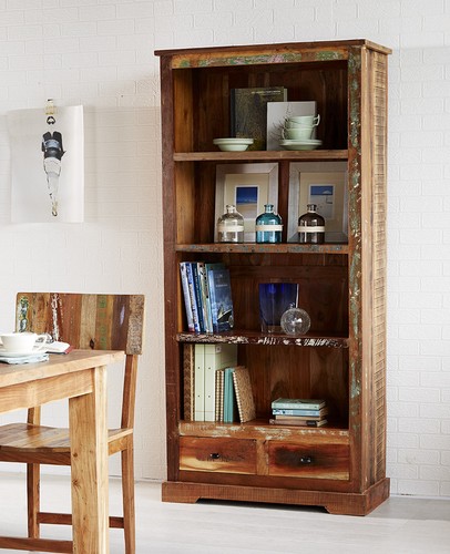 Reclaimed wood large bookcase - reclaimed,