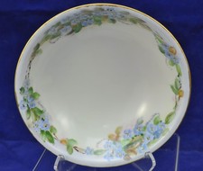 Antique Limoges Hand Painted Blue Flower Dish Bowl Signed circa 1900