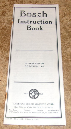 Reprint 1927 bosch magneto - 1927,