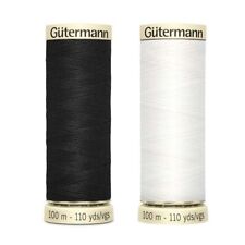 Gutermann Sew All Polyester Sewing Thread In Black or White 100m,250m,500m,1000m