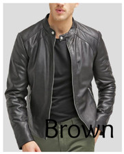 Mens Leather Jacket Coat Size