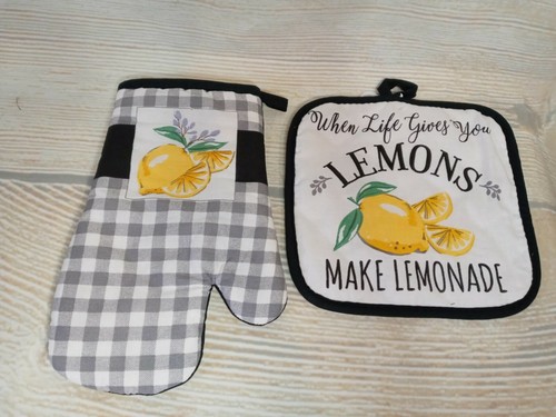 New lemons oven mitt pot - new!,
