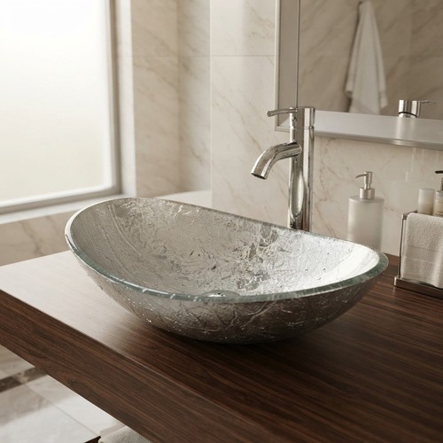 Elegant oval glass vessel - oval,