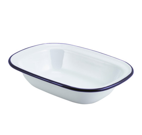 Falcon white enamel oblong pie - falcon,