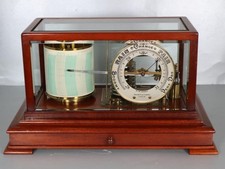 BAROGRAPH clock work NEGRETTI & ZAMBRA barometer dial ANTIQUE working INK BOTTLE