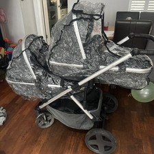 Baby Elegance Cupla Duo Grey Pram Pushchair for Twins