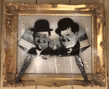 LAUREL AND HARDY - Signed by Emo with frame - free banksy martin whatson gift