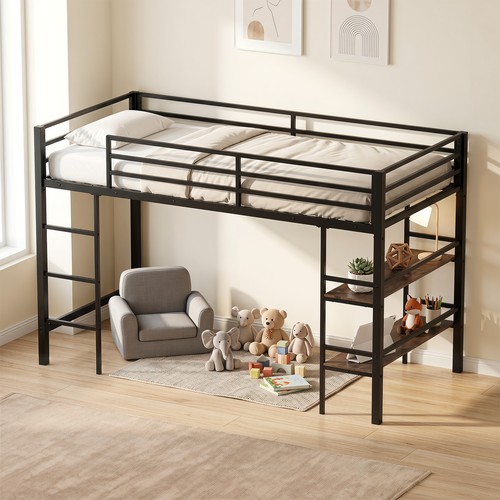 Single size metal loft bed - metal,