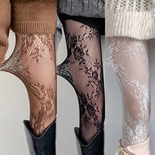 Women lace mesh tights - lace,
