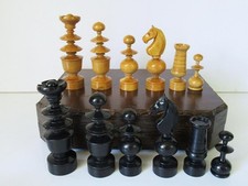 ANTIQUE CHESS SET  REGENCE PATTERN CLUB  SIZE K102mm + BOX NO BOARD