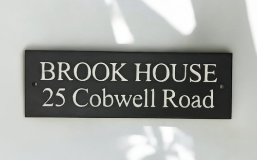 House sign natural slate name - house,