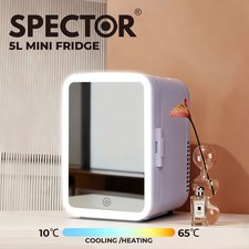 Spector Mini Fridge Portable Cooler Warmer with Mirror 5L for Bedroom Office Car