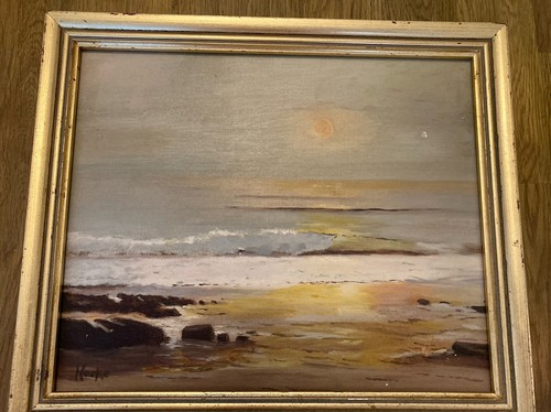 Vintage framed oil painting - vintage,