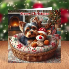 Yorkshire Terrier Dog Christmas Card