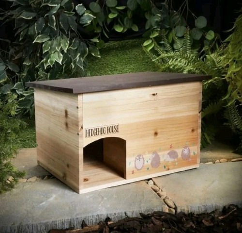 45cm wooden hedgehog house - wooden,
