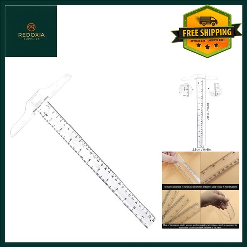 Clear plastic square ruler - clear,