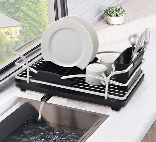 Dish drainer rack with - dish, drip