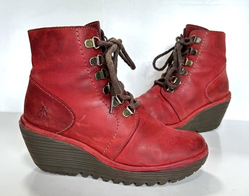 Ladies fly london red leather - ladies,