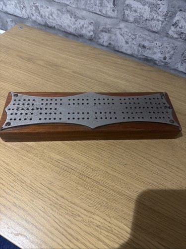 Vintage wood metal cribbage - vintage,