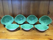 Poole Pottery Twintone Dark Green 7 Lugged Bowls 17cm