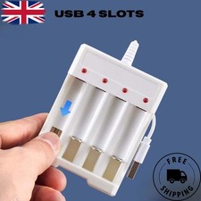 Universal Fast USB Plug Battery Charger 4 Slot For AA AAA Rechargeable Batteries