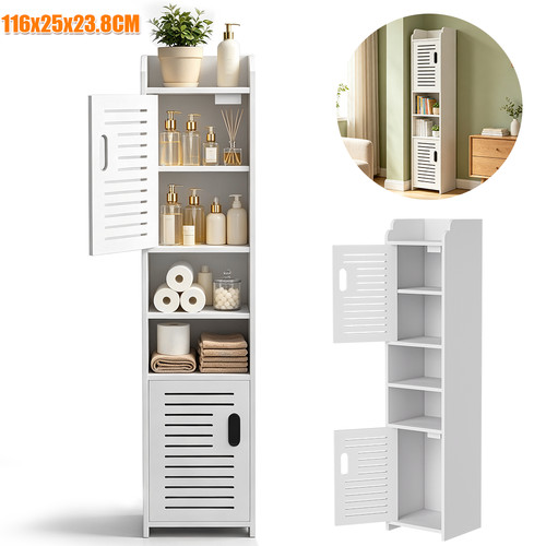 Tall bathroom cupboard - tall, white