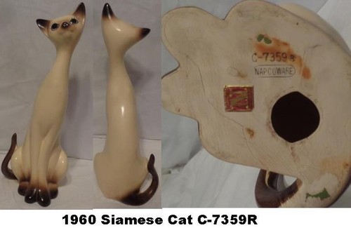 Vintage siamese cat napcoware - vintage,