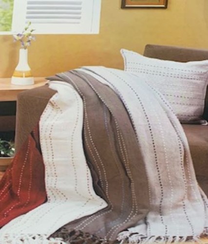 Tasseled sofa throw - sofa, throwover