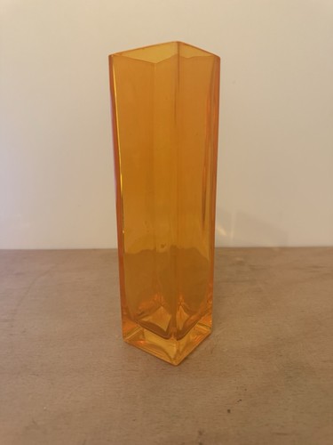 Vintage ikea orange glass - orange, vase