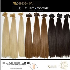 EURO SOCAP - SEISETA Hair Extensions Ciocche con Cheratina da 45 a 65 cm remy