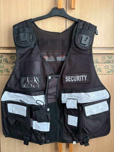 Black security tactical vest - black,