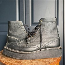 Foot The Coacher Men's Black Leather Thick Sole creeper Boots Sz 7