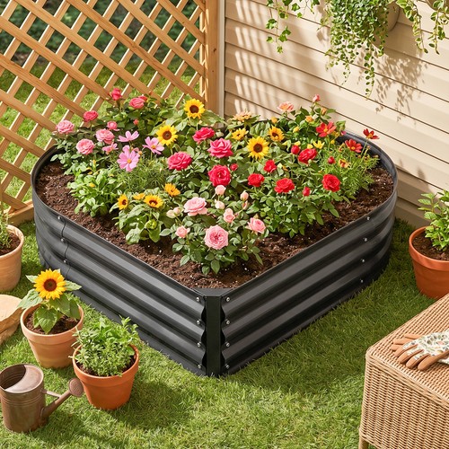 Raised garden bed galvanized - bed,