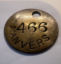 Vintage NCB Lamp Check Brass No466 Manvers Colliery Token Vintage Mining Pit Tag