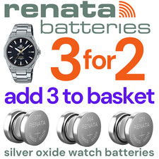 Renata Watch Batteries Silver Oxide Battery 1.55V - 3 FOR 2 - ADD 3 TO BASKET