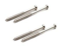 4X EXTRA LONG BASS GUITAR OR P90 PICKUP MOUNTING SCREWS NICKEL CHROME 37MM