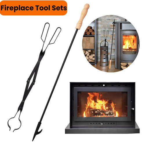 Long fire tongs - long, fireplace