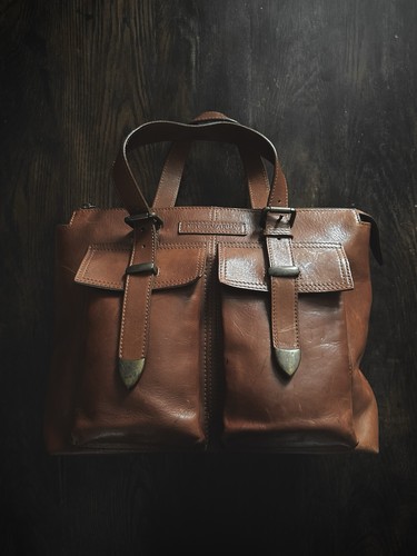 Armani real leather mens brown - real,