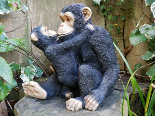 Sitting monkey and - sitting, garden
