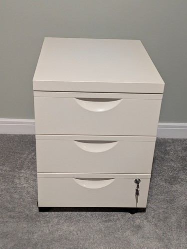 Ikea erik white metal - 3, drawer